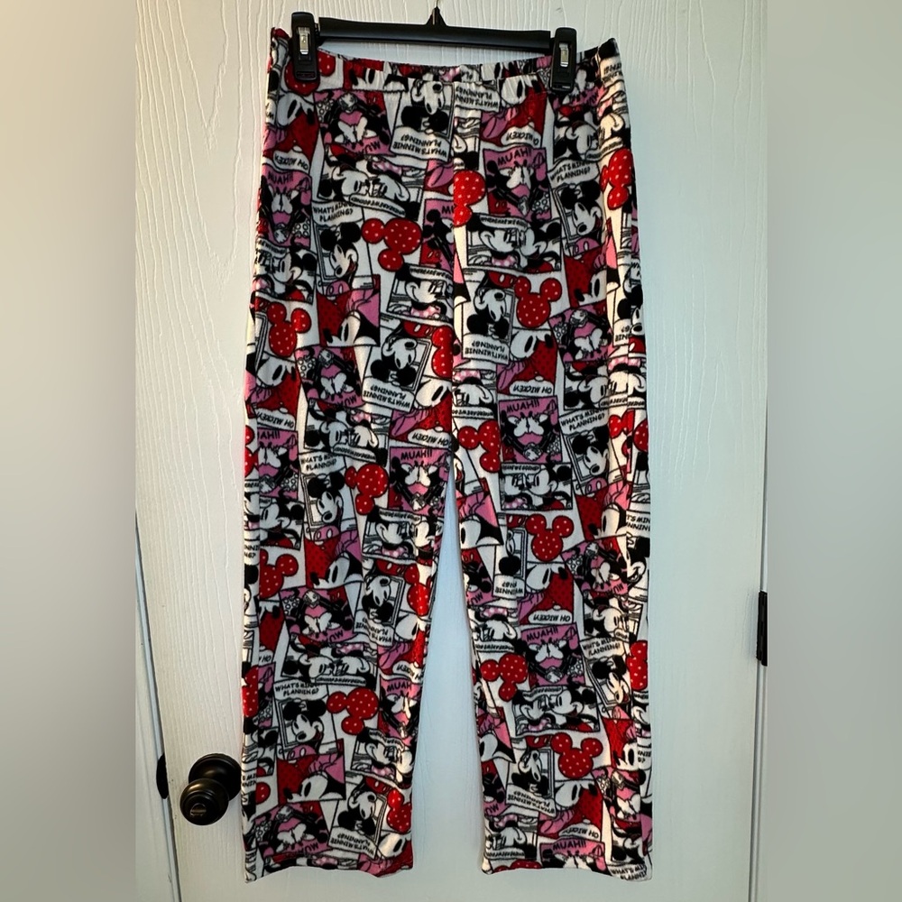 Disney Mickey & Minnie Mouse soft cozy fleece‎ pajama bottoms women’s large